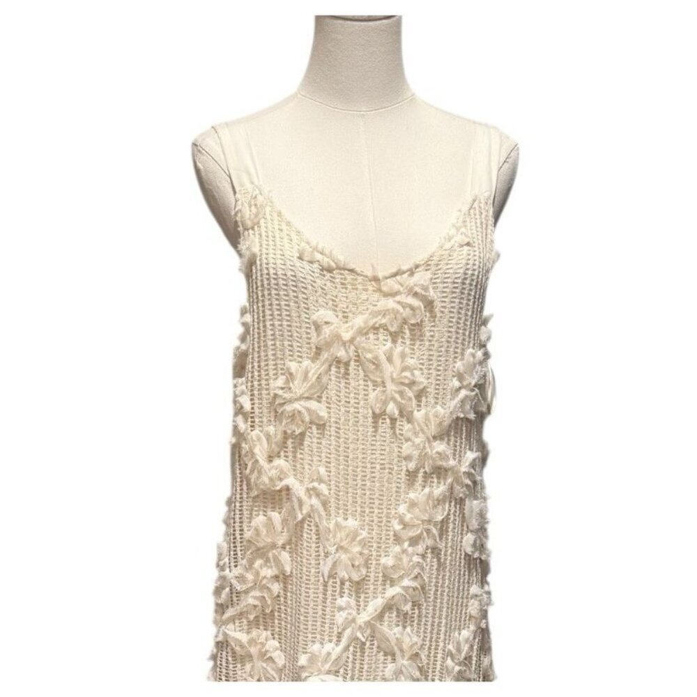 NWT En Saison Reese Floral Appliqué Crochet Ivory Maxi Dress Womens Large - Picture 6 of 14